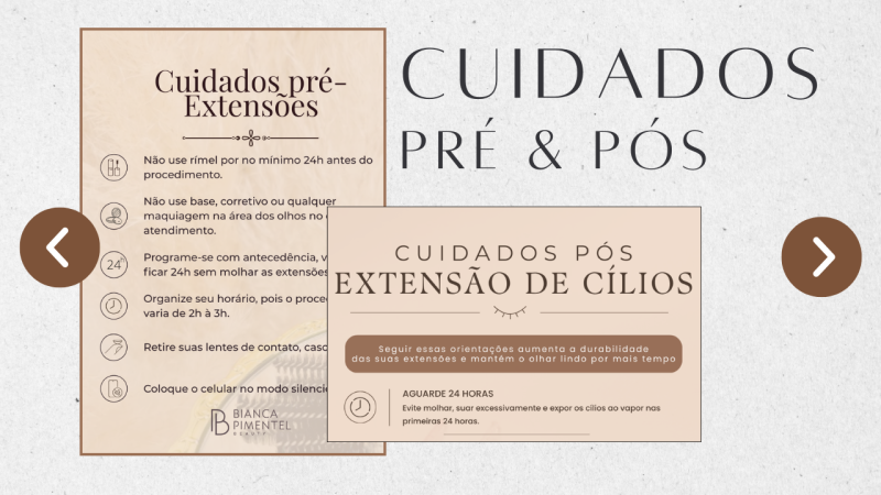 Cuidados pré e pós extensão de cílios